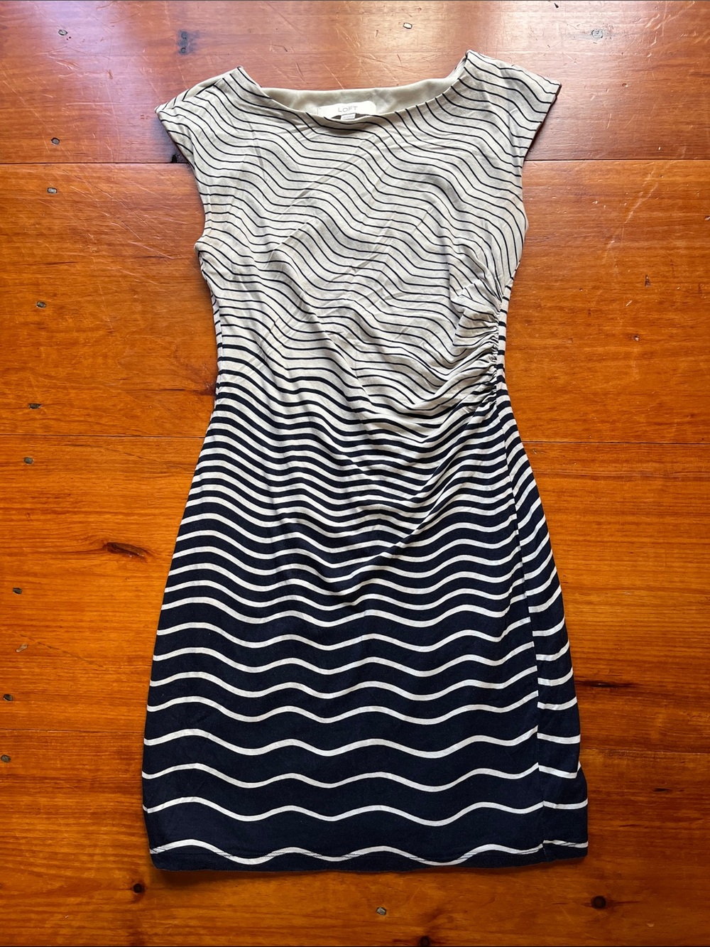 LOFT Wave-Striped Mini Dress